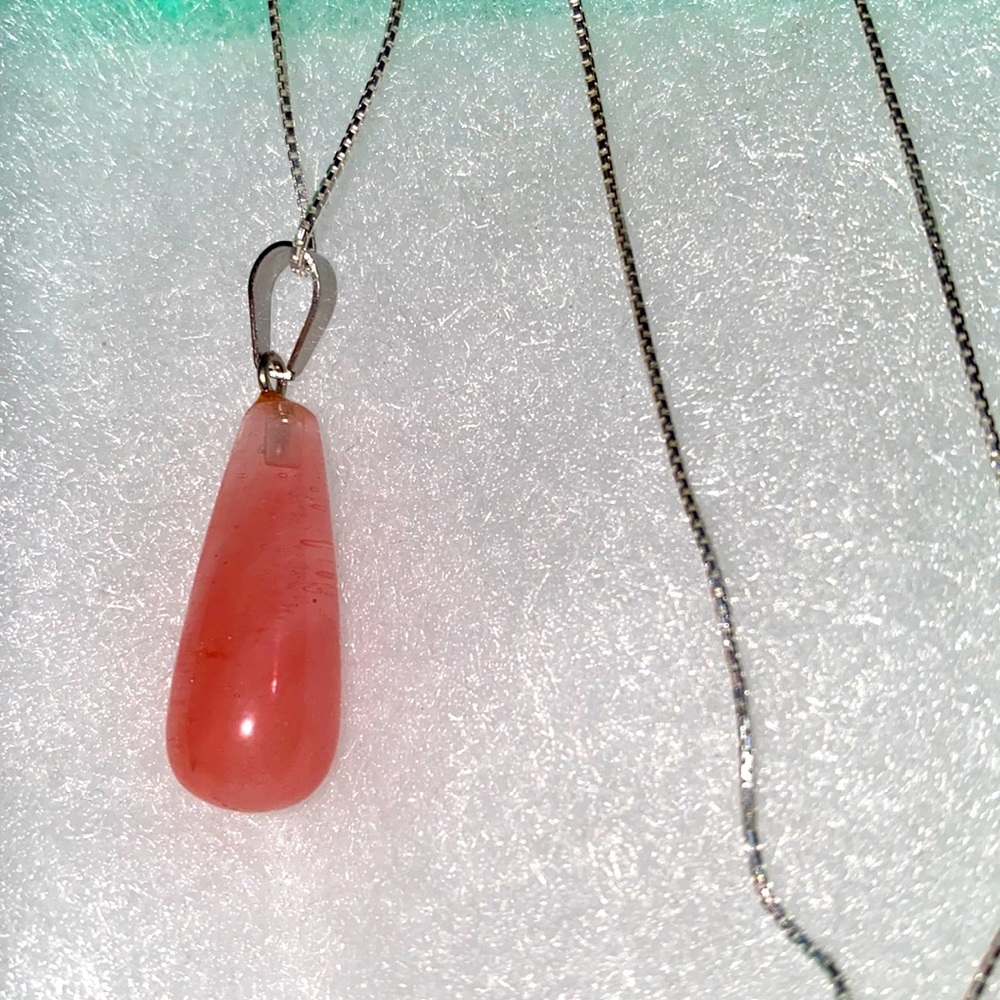 Giu Giu Pink Tourmaline Sterling Silver 16” Necklace